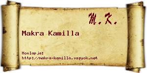 Makra Kamilla névjegykártya
